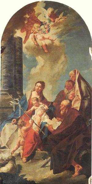 E. Dall'Oglio, S. Famiglia con S. Giovannino, S. Luigi Gomzaga e S. Antonio di Padova, 1772, Parrocchia di Rai (Comune di S. Polo di Piave)
